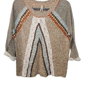 Bke By Anthropologie Women's M Long Sleeve Brown Tone Pull Over Sweater 1264